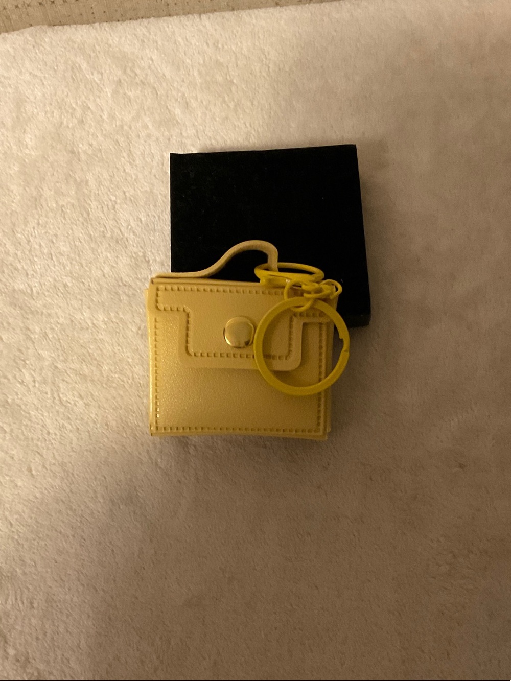 Yellow Mini Card Holder Key Ring - Women Accessories
